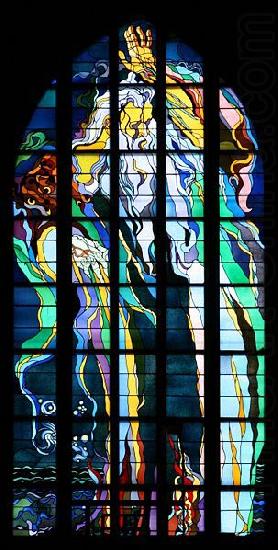 Stanislaw Wyspianski Stained glass window in Franciscan Church, designed by Wyspiaeski china oil painting image